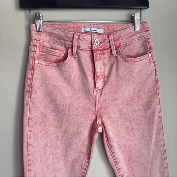 Sam Edelman The Stiletto High Rise Waist Crop Raw Hem Jeans Coral Tart‎ Size 25 - Picture 3 of 12